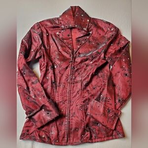 Burgundy and Black Custom Show Jacket